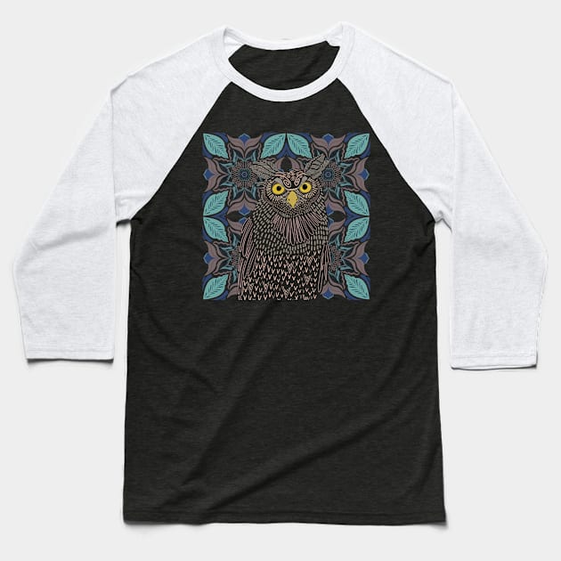 Great Horned Owl | Ornamental | Owl Lovers Baseball T-Shirt by Suneldesigns